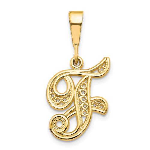 Image of 10K Yellow Gold Initial F Pendant 10C242/F