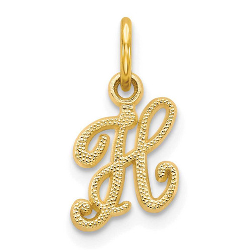 Image of 10K Yellow Gold Initial H Charm 10C763H