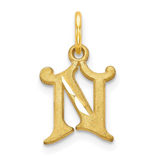 Image of 10K Yellow Gold Initial N Charm 10C764N