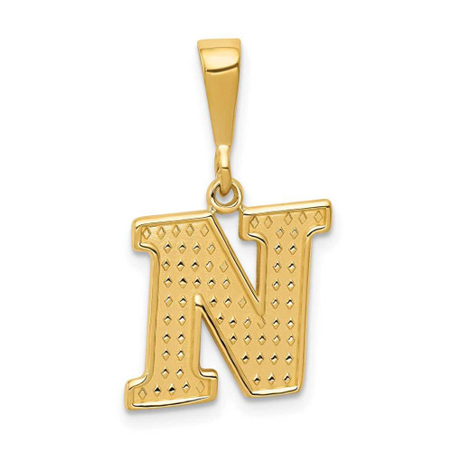 Image of 10K Yellow Gold Initial N Pendant