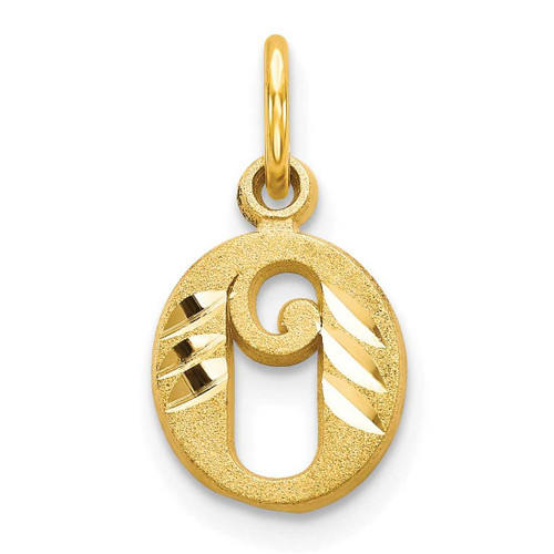 Image of 10K Yellow Gold Initial O Charm 10C764O