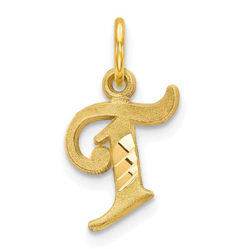 Image of 10K Yellow Gold Initial T Charm 10C764T
