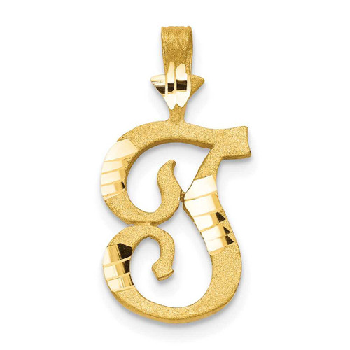 Image of 10K Yellow Gold Initial T Pendant 10C767T