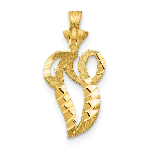 Image of 10K Yellow Gold Initial V Pendant 10C767V