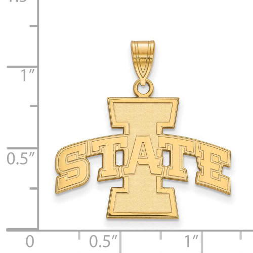 Image of 10K Yellow Gold Iowa State University Large Pendant by LogoArt (1Y004IAS)