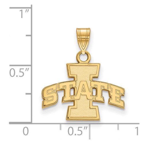 Image of 10K Yellow Gold Iowa State University Small Pendant by LogoArt (1Y002IAS)