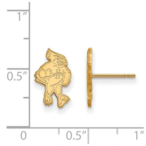 Image of 10K Yellow Gold Iowa State University Small Post Earrings by LogoArt