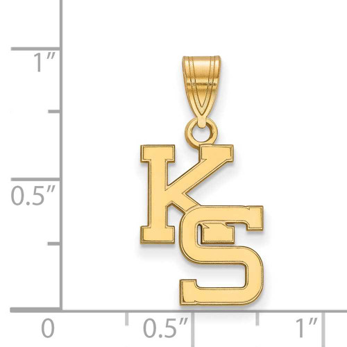 Image of 10K Yellow Gold Kansas State University Medium Pendant by LogoArt (1Y045KSU)