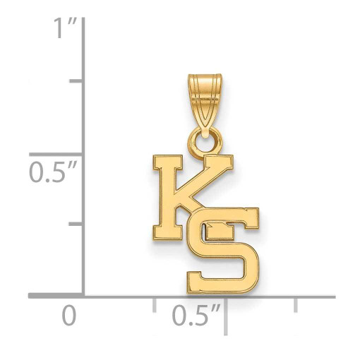 Image of 10K Yellow Gold Kansas State University Small Pendant by LogoArt (1Y044KSU)