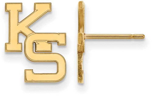 Image of 10K Yellow Gold Kansas State University Small Post Earrings by LogoArt