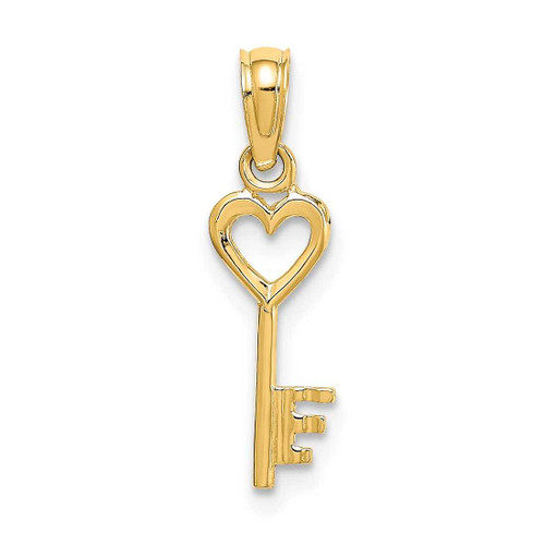 Image of 10k Yellow Gold Key w/ Heart Pendant