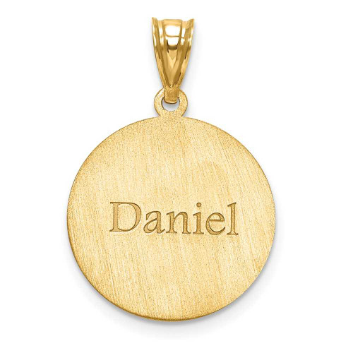 Image of 10k Yellow Gold Lasered Baseball Number And Name Pendant