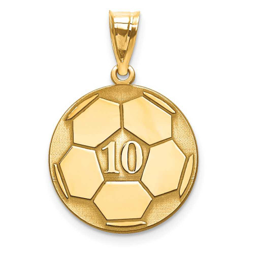 Image of 10k Yellow Gold Lasered Soccer Number And Name Pendant