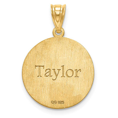 Image of 10k Yellow Gold Lasered Volleyball Number And Name Pendant