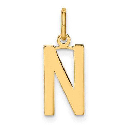 Image of 10K Yellow Gold Letter N Initial Charm 10XNA1336Y/N