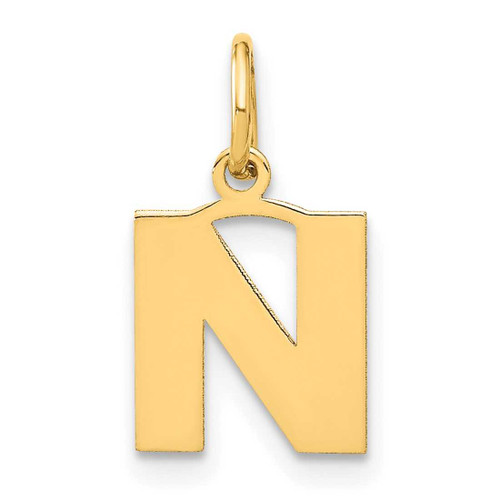 Image of 10K Yellow Gold Letter N Initial Charm 10XNA1337Y/N