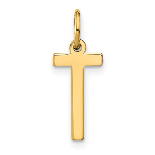 Image of 10K Yellow Gold Letter T Initial Charm 10XNA1336Y/T