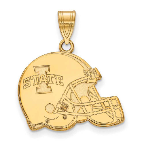 Image of 10k Yellow Gold LogoArt Iowa State University Football Helmet Pendant