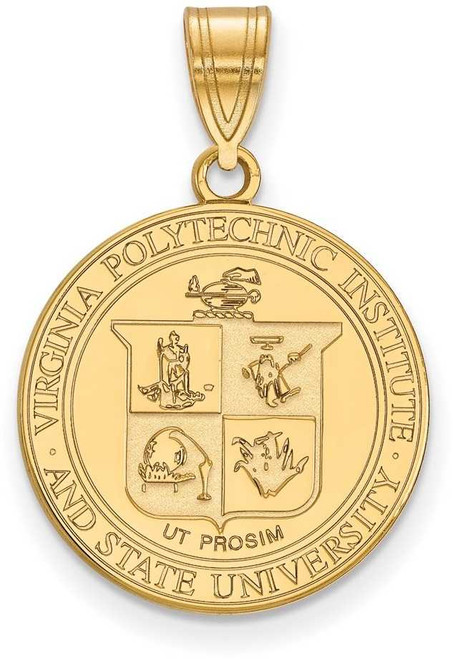 Image of 10k Yellow Gold LogoArt Virginia Tech Large Crest Pendant