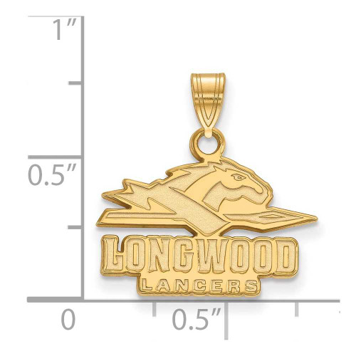 Image of 10K Yellow Gold Longwood University Small Pendant by LogoArt