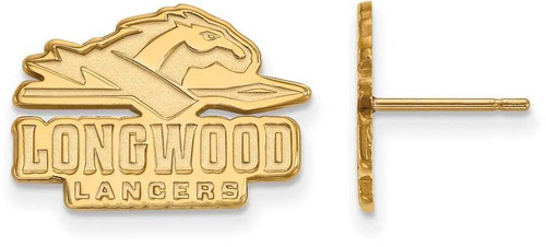 Image of 10K Yellow Gold Longwood University Small Post Earrings by LogoArt