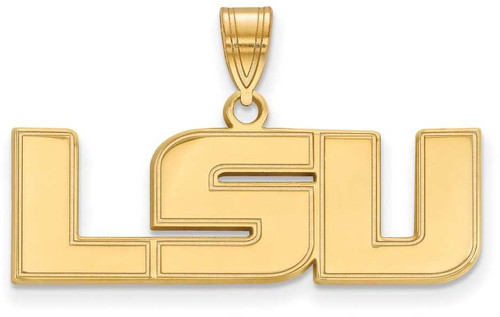 Image of 10K Yellow Gold Louisiana State University Medium Pendant by LogoArt (1Y003LSU)