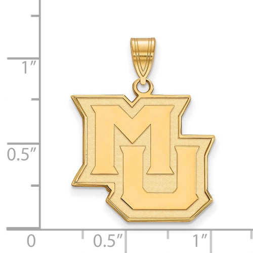 Image of 10K Yellow Gold Marquette University Large Pendant by LogoArt (1Y016MAR)
