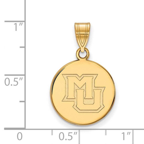 Image of 10K Yellow Gold Marquette University Medium Disc Pendant by LogoArt