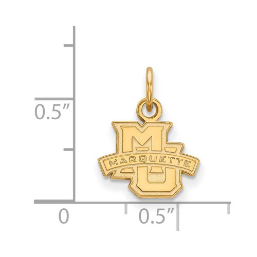Image of 10K Yellow Gold Marquette University X-Small Pendant by LogoArt (1Y001MAR)