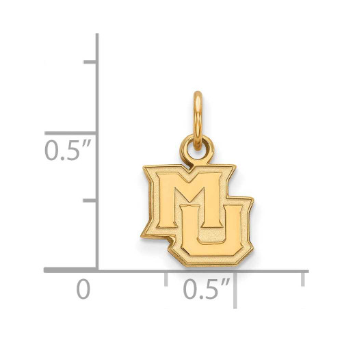 Image of 10K Yellow Gold Marquette University X-Small Pendant by LogoArt (1Y014MAR)