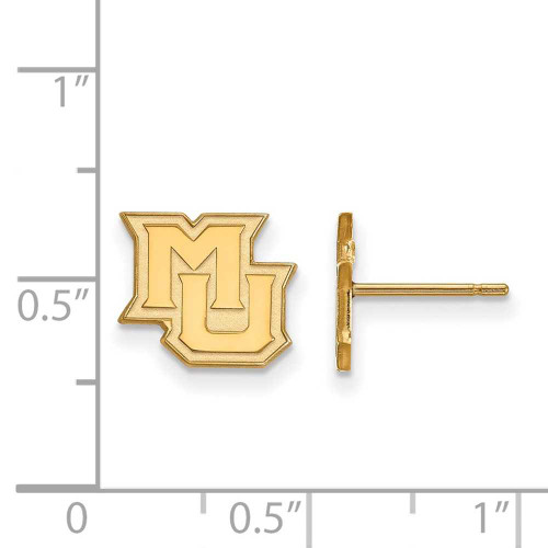 Image of 10K Yellow Gold Marquette University X-Small Post Earrings by LogoArt