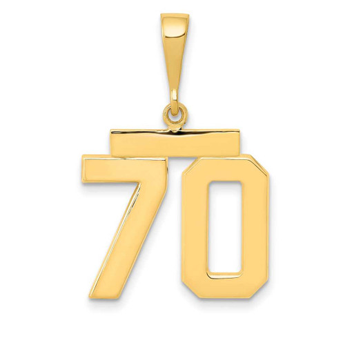 Image of 10K Yellow Gold Medium Polished Number 70 Pendant
