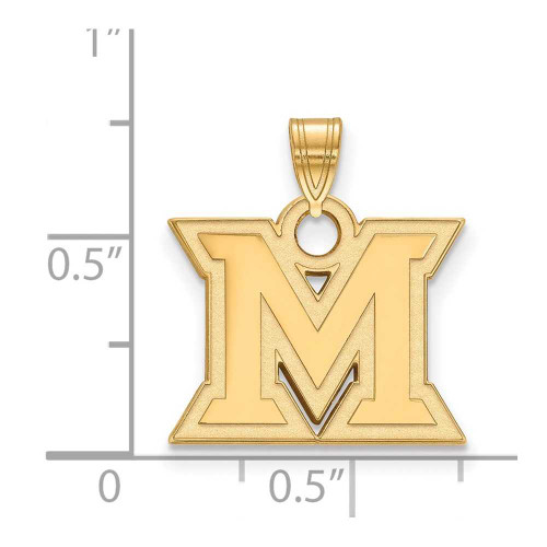 Image of 10K Yellow Gold Miami University Small Pendant by LogoArt (1Y002MU)
