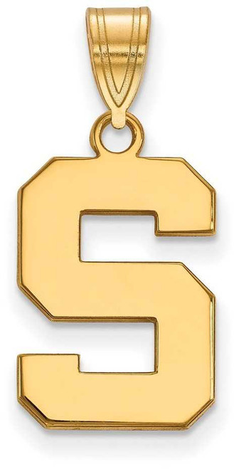 Image of 10K Yellow Gold Michigan State University Medium Pendant by LogoArt (1Y003MIS)