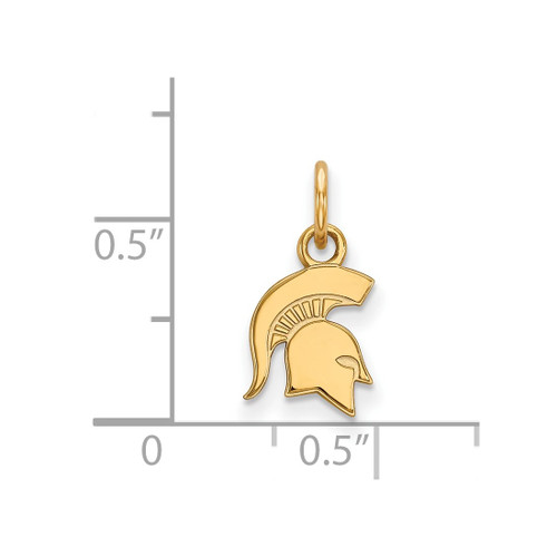 10K Yellow Gold Michigan State University X-Small Pendant by LogoArt (1Y043MIS)