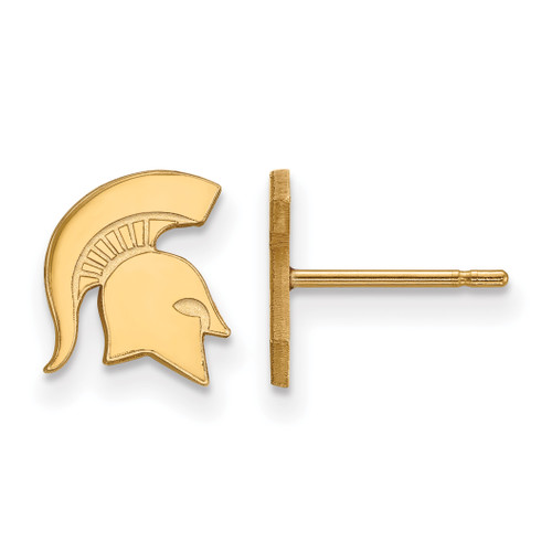 Image of 10K Yellow Gold Michigan State University X-Small Post Earrings LogoArt 1Y050MIS