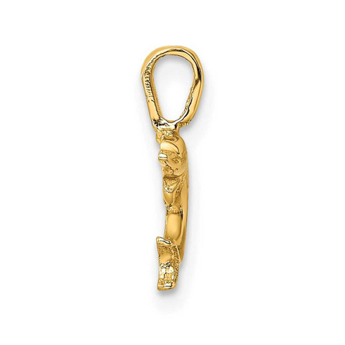 Image of 10K Yellow Gold Mini Jumping Dolphin w/ Fixed Bail Pendant