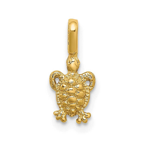 Image of 10K Yellow Gold Mini Sea Turtle w/ Fixed Bail Pendant