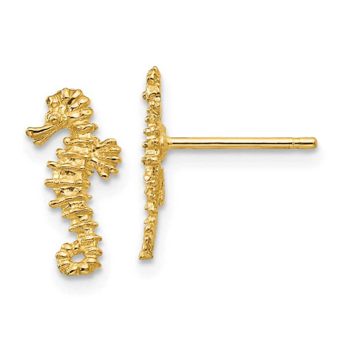 Image of 10k Yellow Gold Mini Seahorse Post Earrings