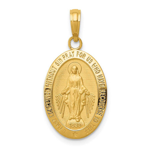 Image of 10K Yellow Gold Miraculous Medal Pendant 10M1432