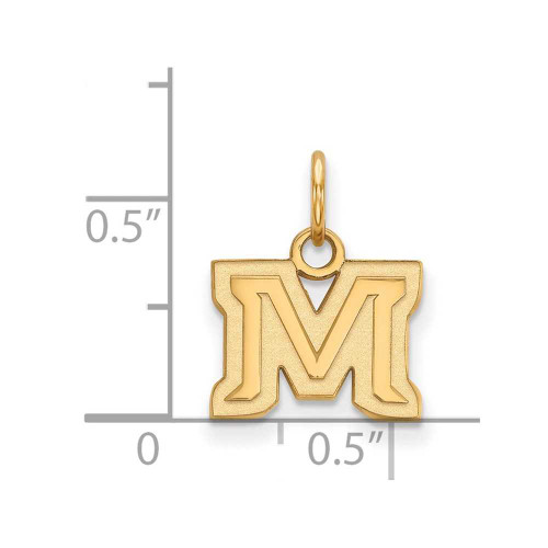 Image of 10K Yellow Gold Montana State University X-Small Pendant by LogoArt
