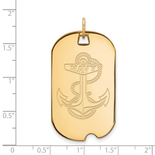 Image of 10K Yellow Gold Navy Large Dog Tag by LogoArt (1Y032USN)