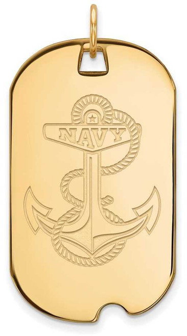 Image of 10K Yellow Gold Navy Large Dog Tag by LogoArt (1Y032USN)