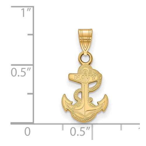 Image of 10K Yellow Gold Navy Small Pendant by LogoArt
