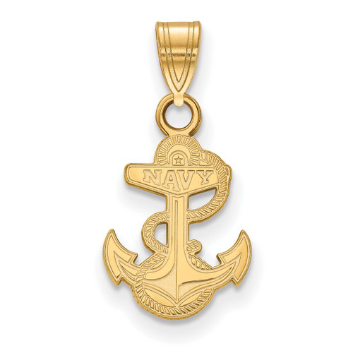 10K Yellow Gold Navy Small Pendant by LogoArt