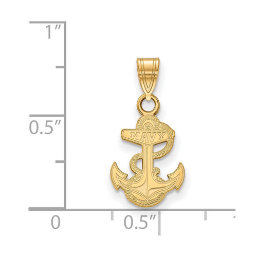 10K Yellow Gold Navy Small Pendant by LogoArt