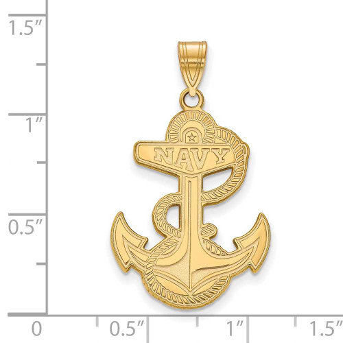Image of 10K Yellow Gold Navy XL Pendant by LogoArt