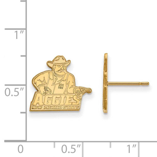 Image of 10K Yellow Gold New Mexico State University Small Post Earrings by LogoArt