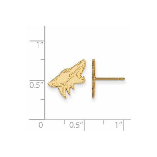 Image of 10K Yellow Gold NHL Arizona Coyotes Small Post Earrings by LogoArt