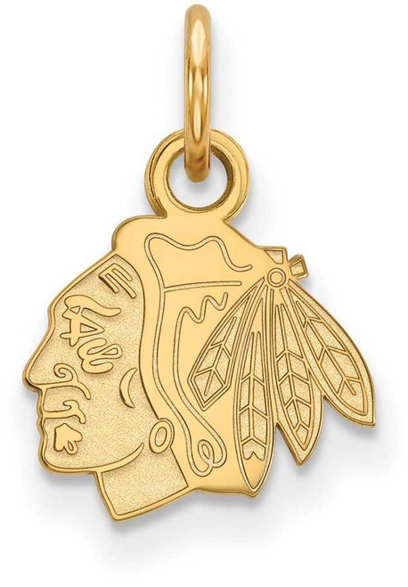 Image of 10K Yellow Gold NHL Chicago Blackhawks X-Small Pendant by LogoArt